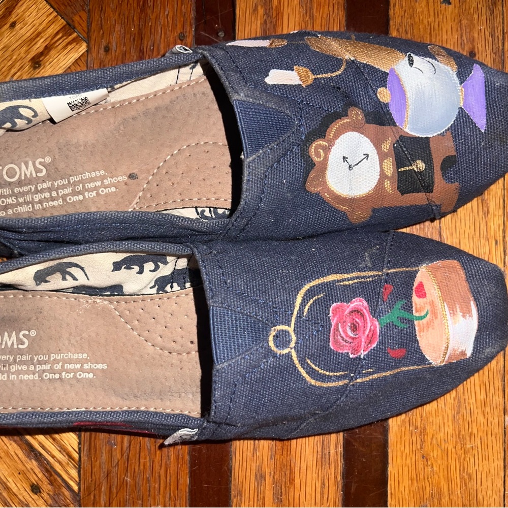 Hand painted beauty and the beast Tom’s shoe